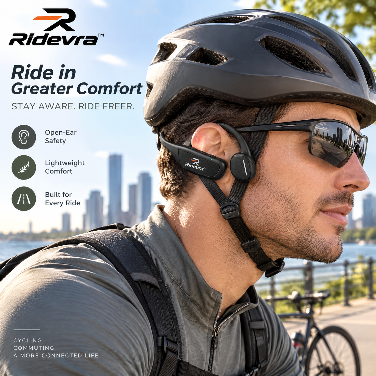 Ridevra™ Open-Ear Bone Conduction Cycling Headphones
