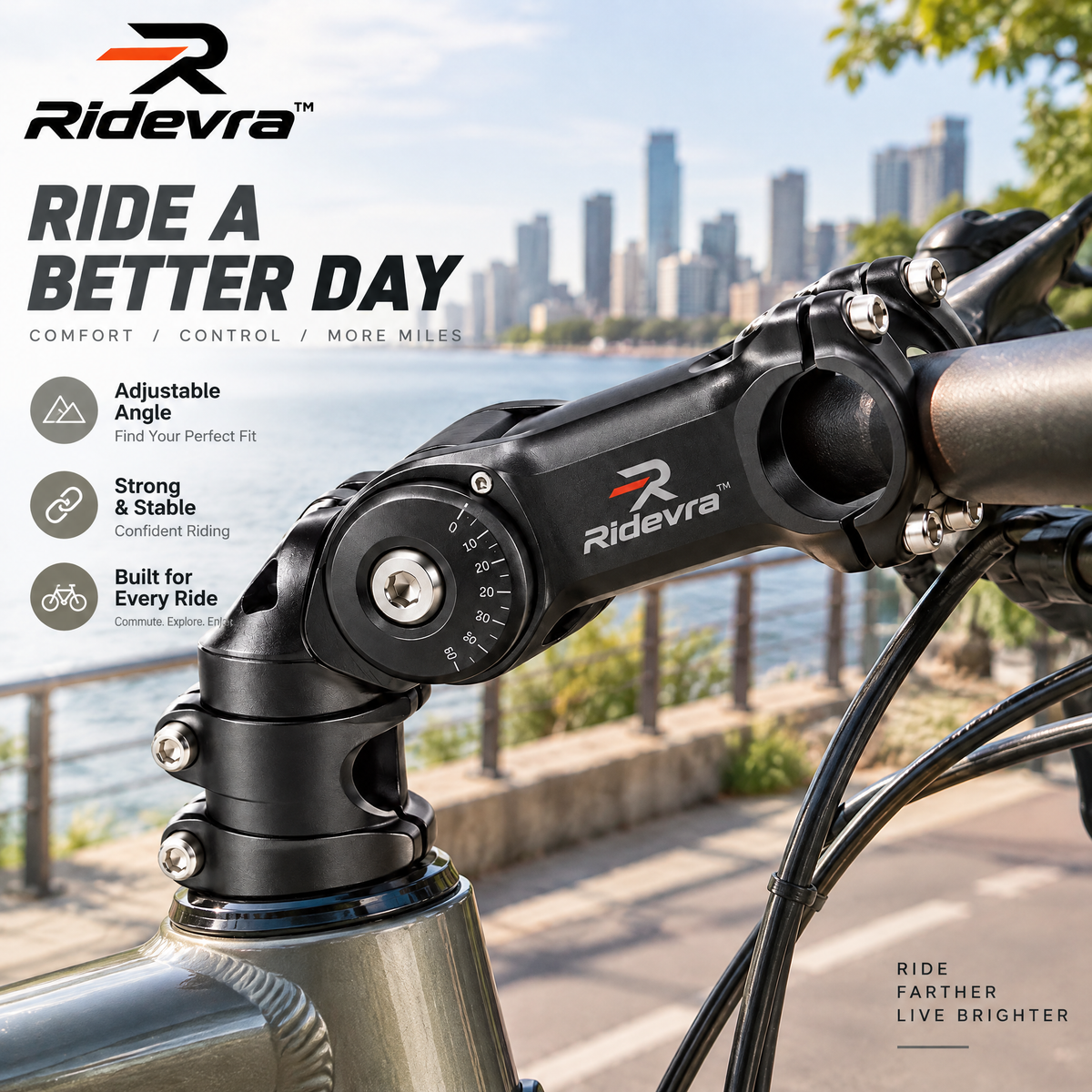 Ridevra™ Adjustable Angle Bike Stem