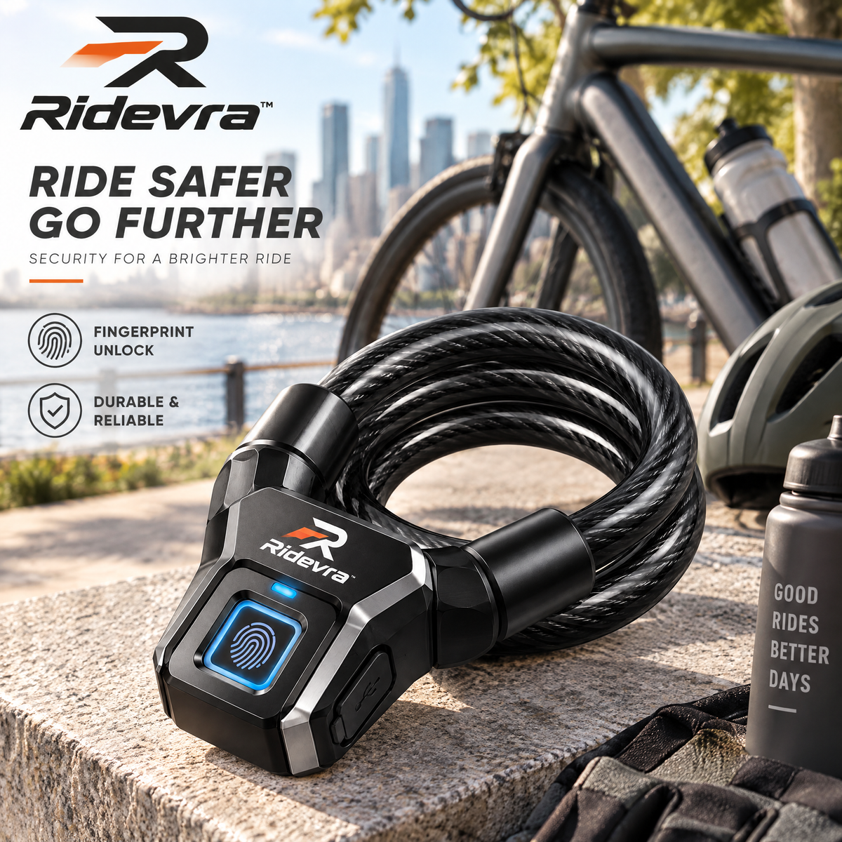 Ridevra™ Fingerprint Smart Bike Lock
