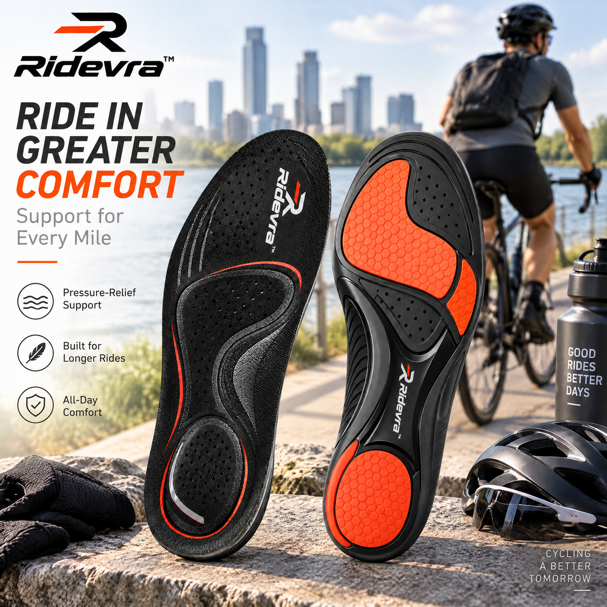 Ridevra™ High-Cushion Cycling Insoles