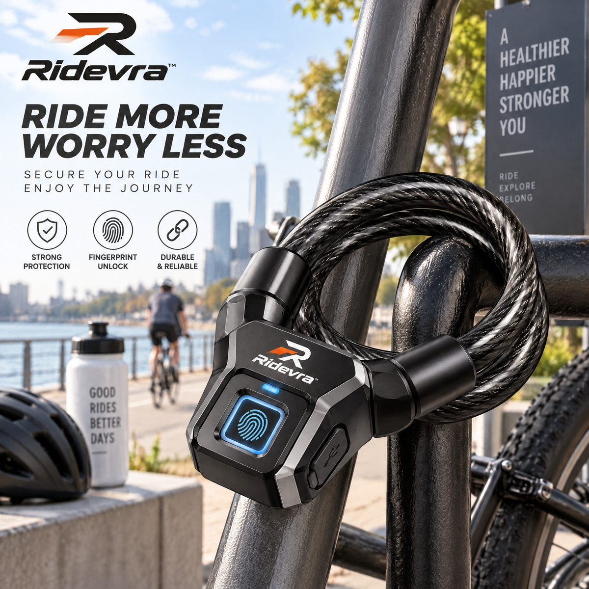 Ridevra™ Fingerprint Smart Bike Lock