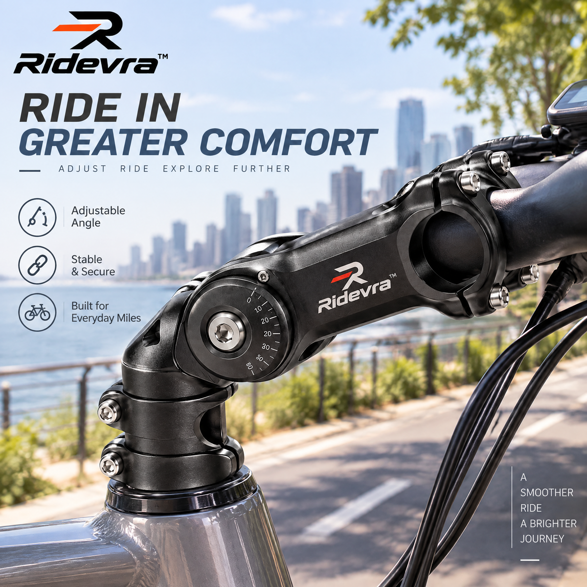 Ridevra™ Adjustable Angle Bike Stem