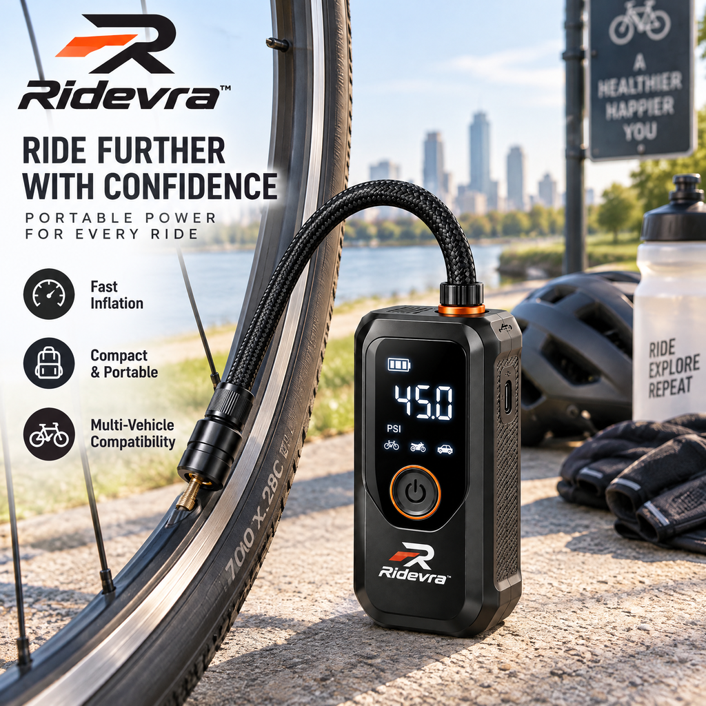 Ridevra™ Mini Electric Bike Tire Inflator
