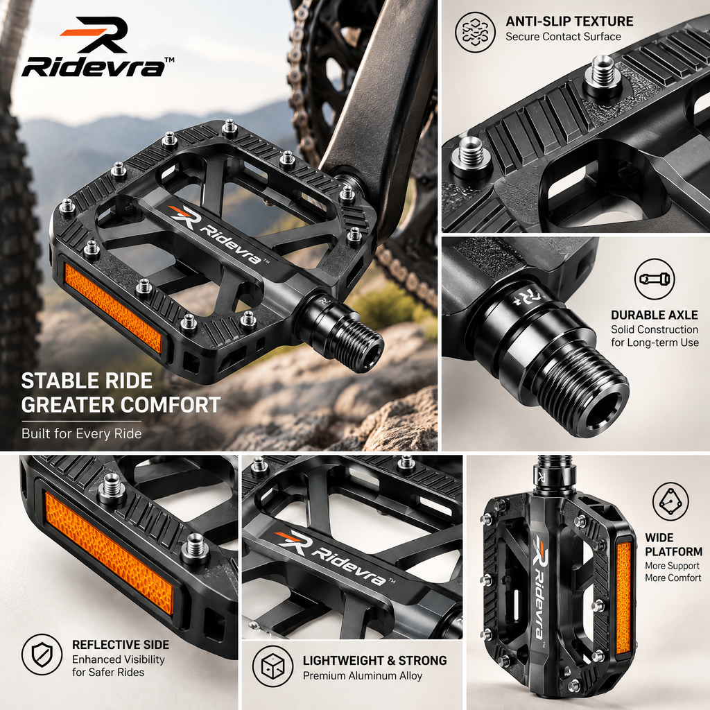 Ridevra™ Wide-Platform Anti-Slip Bike Pedals