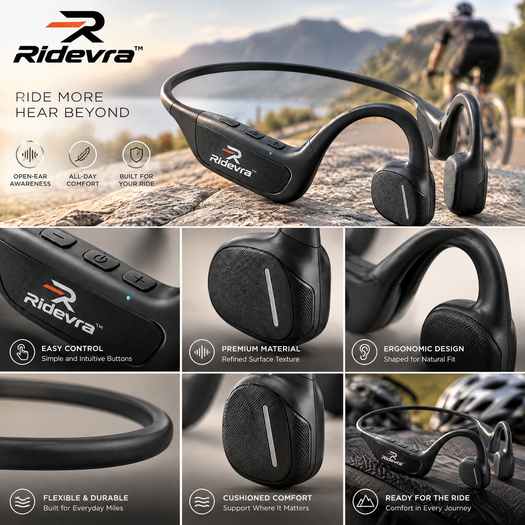 Ridevra™ Open-Ear Bone Conduction Cycling Headphones